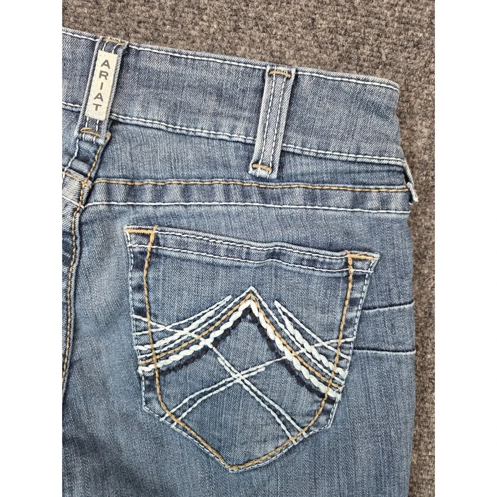 Ariat Mid Rise Boot Jeans Mens 28L Blue Whipstitch
